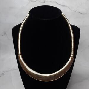 Vintage Avon SP Signed Omega Choker Necklace Gold Tone